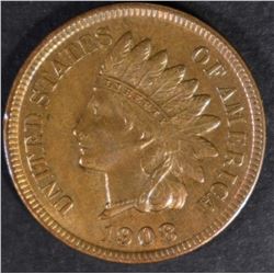 1908-S INDIAN HEAD CENT CH/GEM BU