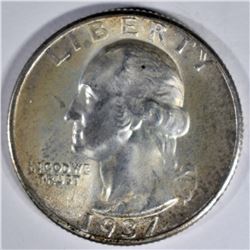 1937 WASHINGTON QUARTER GEM BU
