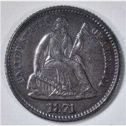 1871 SEATED HALF DIME  CH ORIG UNC