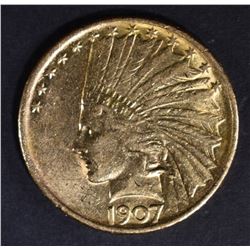 1907 $10 GOLD INDIAN  BU