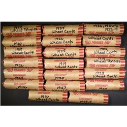 1000 MIXED DATE & MINT MARK WHEAT CENTS IN ROLLS