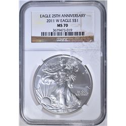 2011-W AMERICAN SILVER EAGLE  NGC MS-70