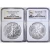 Image 1 : 2012 & 2012-S AMERICAN SILVER EAGLES NGC MS-70