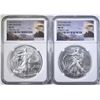 Image 1 : 2 2015 AMERICAN SILVER EAGLES  NGC MS-70