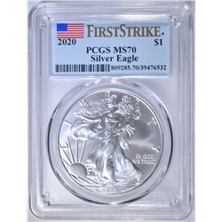 2020 AMERICAN SILVER EAGLE  PCGS MS-70