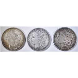 1886, 1889 & 1889-O CIRC MORGAN DOLLARS
