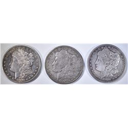 1880-S, 1892-O & 1900 CIRC MORGAN DOLLARS
