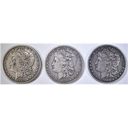 1880, 1888 & 1900-O CIRC MORGAN DOLLARS
