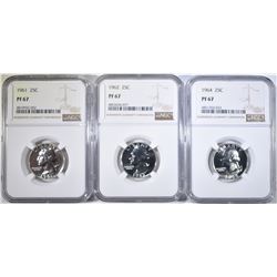 1961, 1962, 1964 NGC P-67 WASHINGTON QUARTERS
