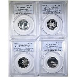 4 PCGS PR-69 DCAM SILVER STATE QUARTERS: