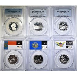 GROUP OF 6 PCGS GRADED QUARTERS: