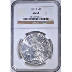 1881-S MORGAN DOLLAR   NGC MS-64
