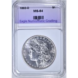 1892-O MORGAN DOLLAR  ENG CH/GEM BU