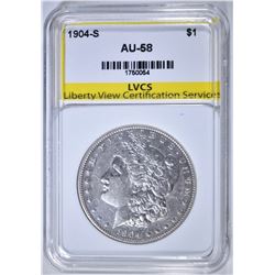 1904-S MORGAN DOLLAR  LVCS AU/BU