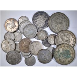 SILVER COIN LOT; CANADA & MEXICO 24 COINS