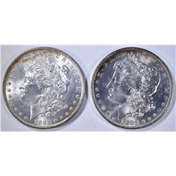 1883-O & 1884-O MORGAN DOLLARS, CH BU