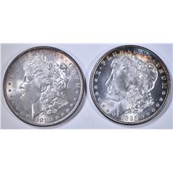1885 & 1886 MORGAN DOLLARS, CH BU