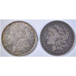 1896-O VG & 1921 XF MORGAN DOLLARS