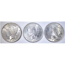 3-1923 PEACE DOLLARS, BU