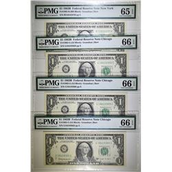 LOT OF 4 $1 FEDERAL RESERVE NOTES: