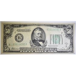 1934A $50 FEDERAL RESERVE NOTE NEW YORK  XF