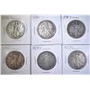 Image 1 : LOT OF 6 WALKING LIBERTY HALF DOLLARS