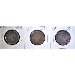 LOT OF 3 LARGE CENTS: