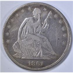 1861-O SEATED LIBERTY HALF DOLLAR  VF