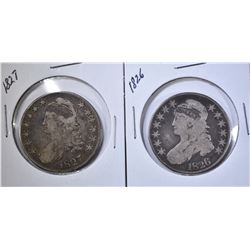 1827 & 1826 VG CAPPED BUST HALF DOLLARS