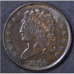 1834 HALF CENT  AU/BU
