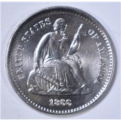 1866-S SEATED LIBERTY HALF DIME  BU