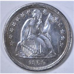1859-O SEATED LIBERTY DIME  CH AU