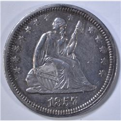 1857 SEATED LIBERTY QUARTER  AU