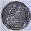 Image 1 : 1857 SEATED LIBERTY QUARTER  AU