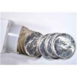 BU ROLL OF 1964-D KENNEDY HALF DOLLARS