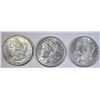 Image 1 : 3-AU OR BETTER MORGAN DOLLARS: