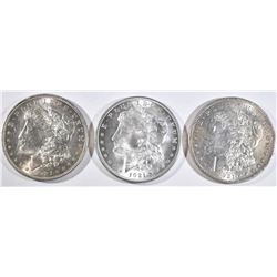 3-BU 1921 MORGAN DOLLARS
