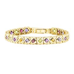 12.00 ctw Multi-Color Gemstone Bracelet - 14KT Yellow Gold