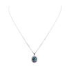 Image 2 : 4.56 ctw Blue Zircon and Diamond Pendant With Chain - 14KT White Gold