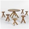 Image 1 : Pierre Chapo dining table and six stool