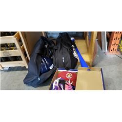 2 BAGS OF KIDS BASEBALL GEAR