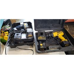 DeWalt 12 volt drill with battery and charger & ryobi flashlight with 2 batteries and charger