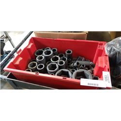 Tote of large impact sockets