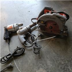 Two Black& Decker drills and circular saw all tested working