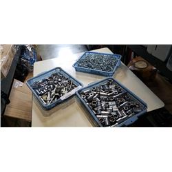 3 Trays of sockets and hardware fasteners