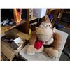Image 1 : BOX OF GLASS BEADS, STRING AND DONKEY KONG STUFFED ANIMAL