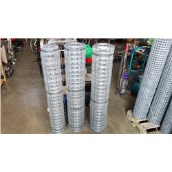 THREE 4 FOOT ROLLS OF MESH FENCING