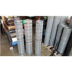 THREE 4 FOOT ROLLS OF MESH FENCING