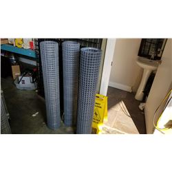 THREE 4 FOOT ROLLS OF MESH FENCING