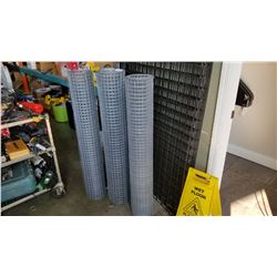 THREE 4 FOOT ROLLS OF MESH FENCING